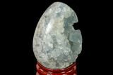 Crystal Filled Celestine (Celestite) Egg Geode - Madagascar #140267-2